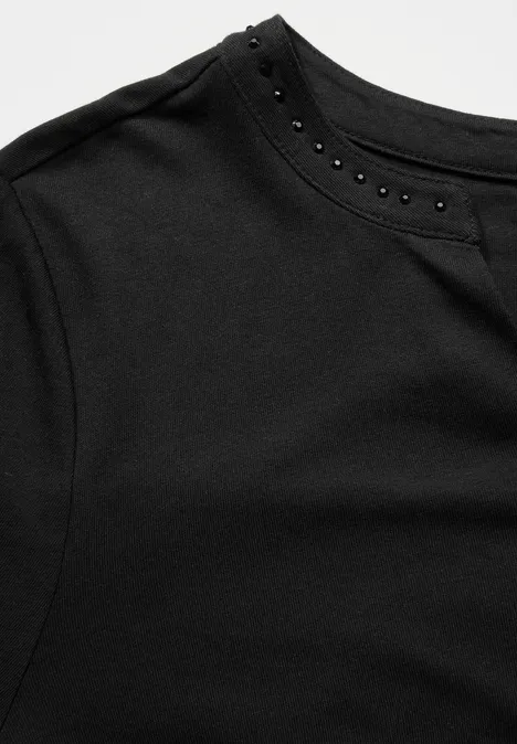 Shirt mit Schmucksteinchen Black