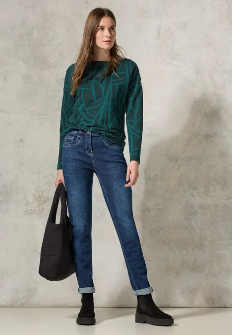 Shirt mit Knöpfen petrol green