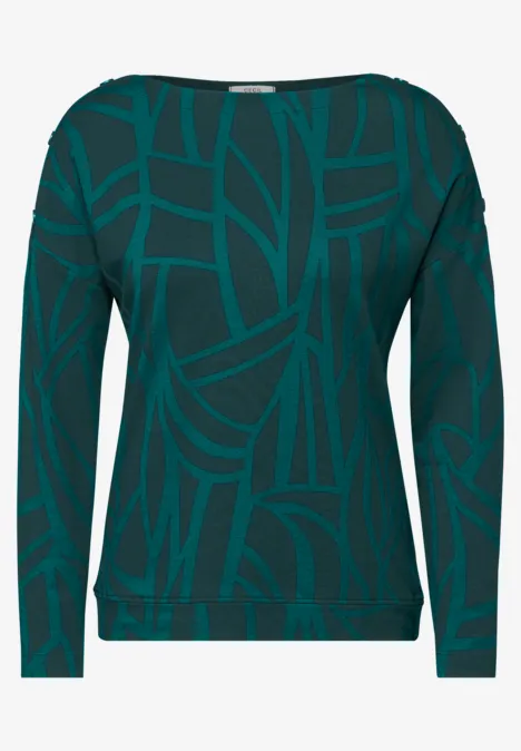 Shirt mit Knöpfen petrol green