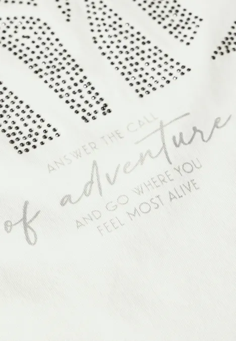 Shirt mit Glitzer-Motiv vanilla white