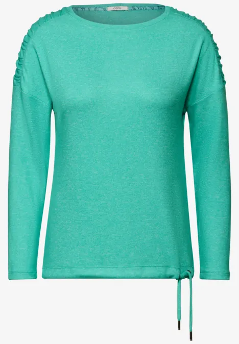 Shirt mit Raffung aventurine green melange