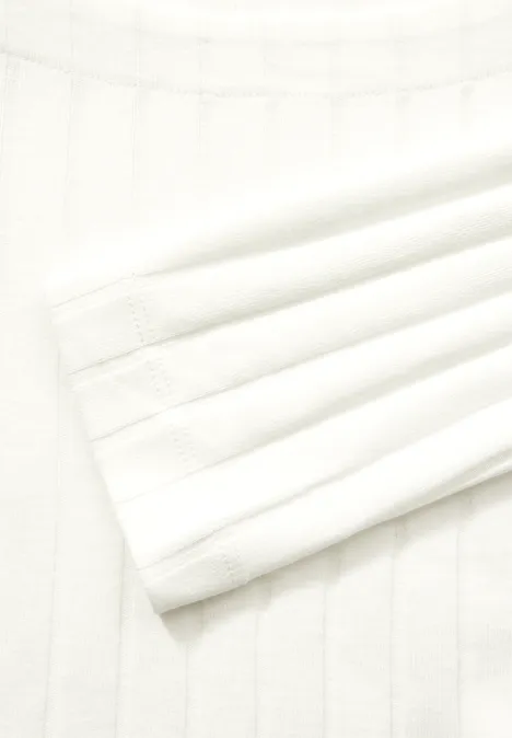 Shirt mit Rippstruktur vanilla white
