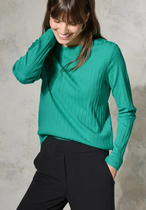 Shirt mit Rippstruktur aventurine green