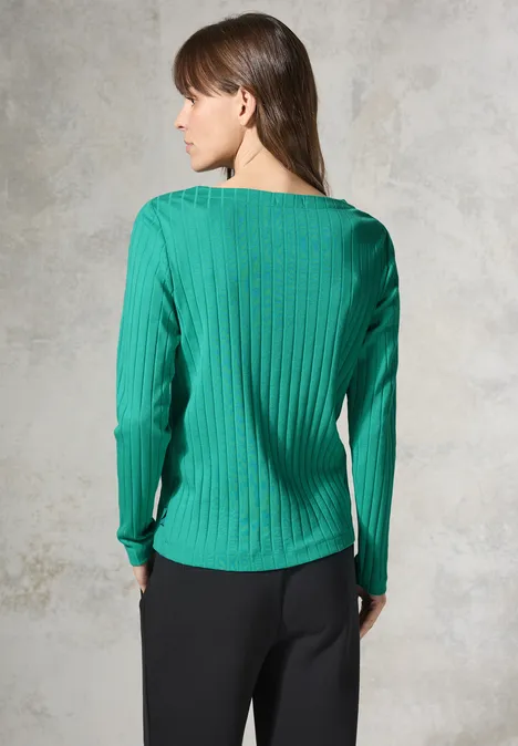 Shirt mit Rippstruktur aventurine green