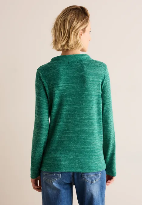 Langarmshirt petrol green melange