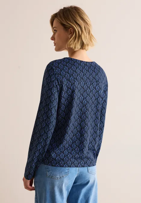 Shirt mit Minimal Print universal blue
