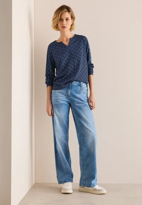 Shirt mit Minimal Print universal blue
