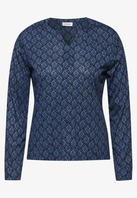 Shirt mit Minimal Print universal blue