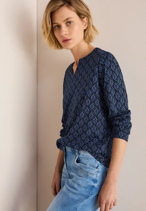 Shirt mit Minimal Print universal blue