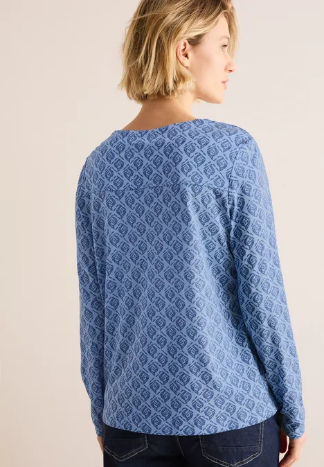 Shirt mit Minimal Print fresh light blue