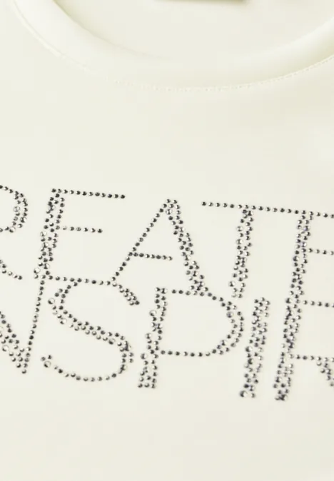 Softes Shirt mit Wording vanilla white