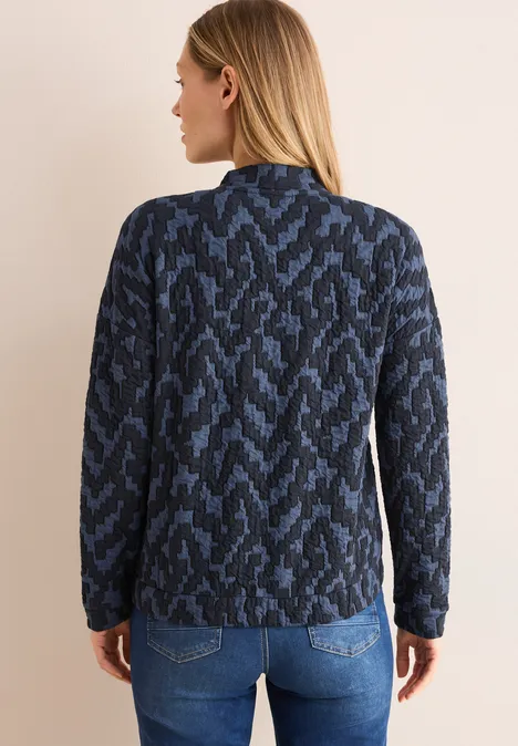 Jaquard jas met structuur universal blue