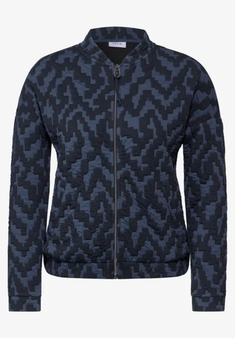 Jaquard jas met structuur universal blue