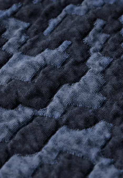 Jaquard jas met structuur universal blue