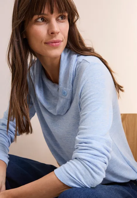 Kuscheliges Melange-Shirt light blue melange