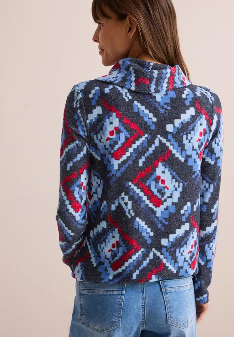 Bedrucktes Melange-Shirt universal blue melange