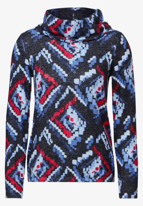 Bedrucktes Melange-Shirt universal blue melange