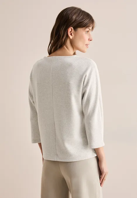 Kurzes Melange Shirt desert beige melange