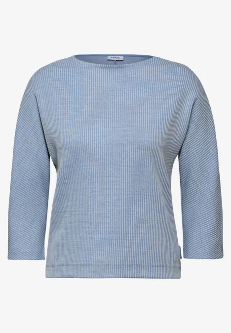 Kurzes Melange Shirt light blue melange