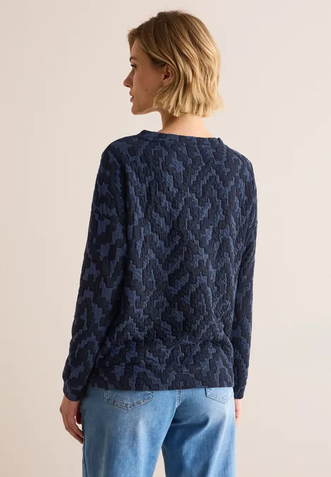Jaquard Strukturshirt universal blue