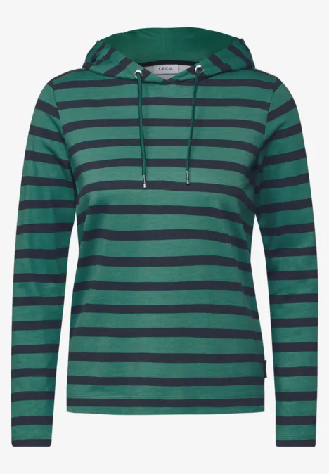 Gestreiftes Hoodieshirt sea green