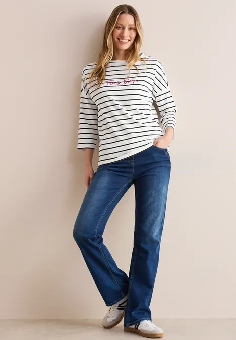 Gestreiftes Shirt vanilla white