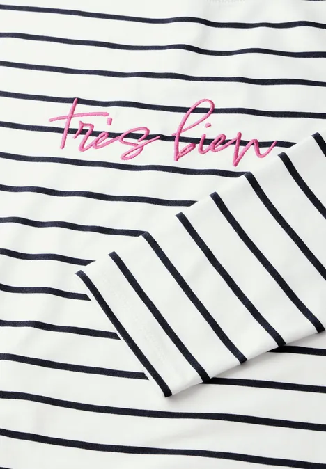 Gestreiftes Shirt vanilla white