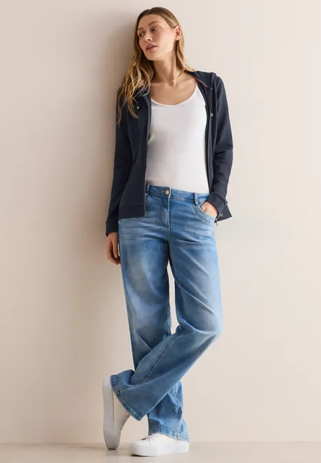 Twill Hoodie-Jacke universal blue