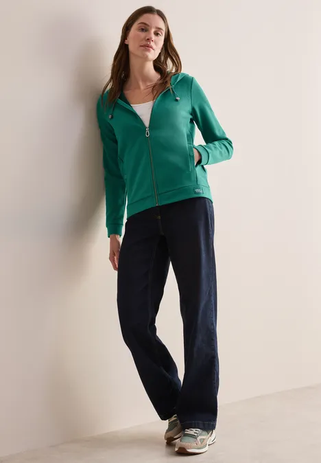 Twill Hoodie-Jacke sea green