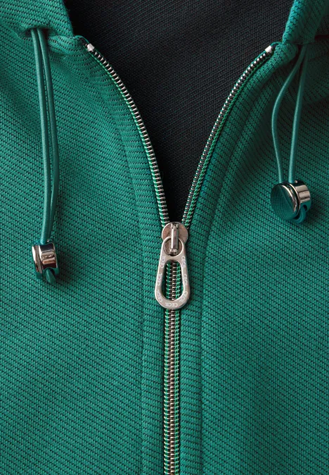 Twill Hoodie-Jacke sea green