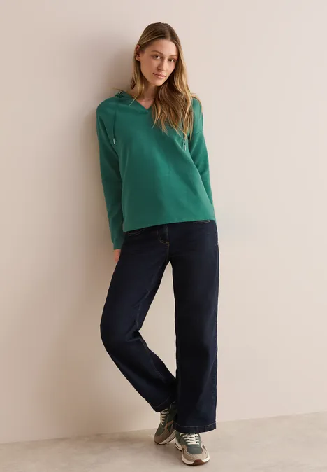 Twill Hoodie Shirt sea green