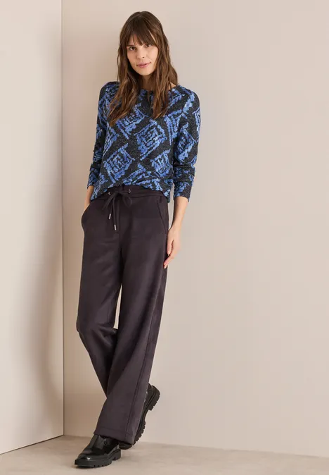Kuscheliges Print-Shirt universal blue melange
