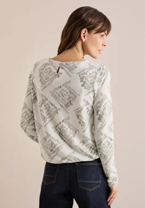Kuscheliges Print-Shirt desert beige melange