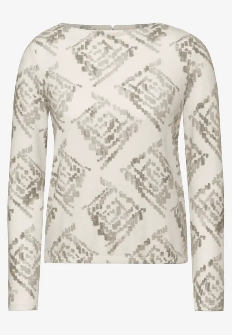Kuscheliges Print-Shirt desert beige melange