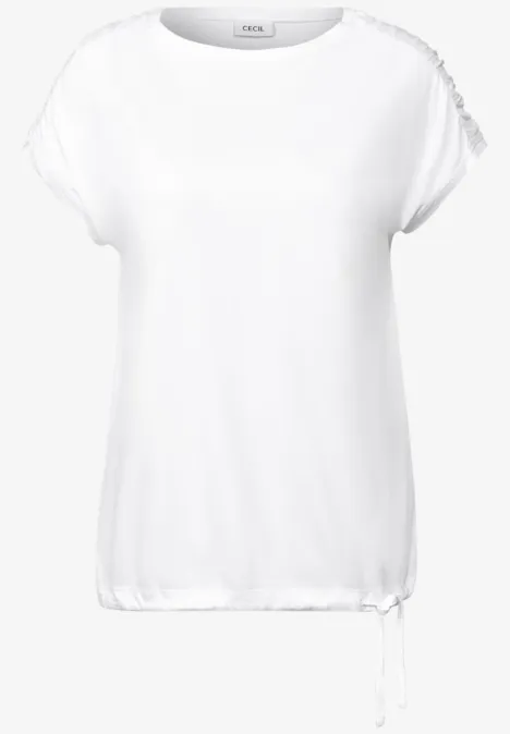 T-Shirt mit Raffung White