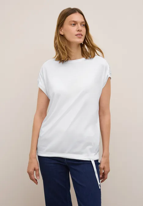 T-Shirt mit Raffung White