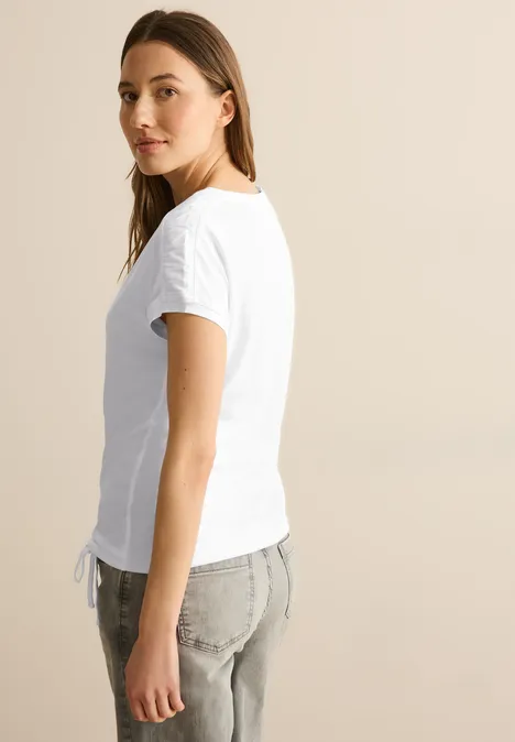 T-Shirt mit Raffung White