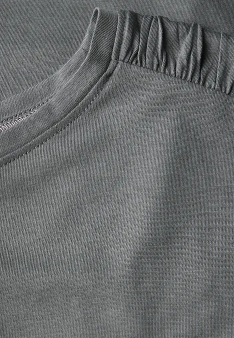 T-Shirt mit Raffung graphite light grey