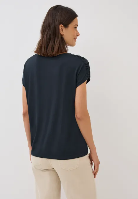 T-Shirt mit Raffung universal blue