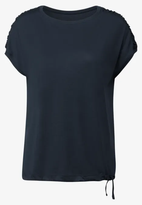 T-Shirt mit Raffung universal blue