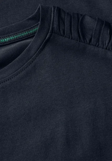 T-Shirt mit Raffung universal blue