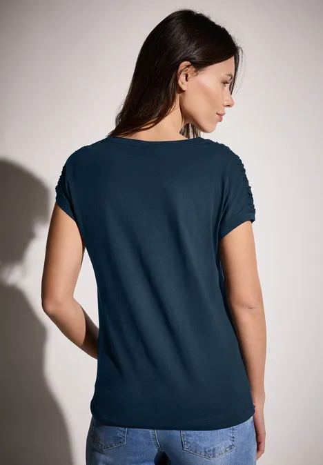 T-Shirt mit Raffung dark petrol blue
