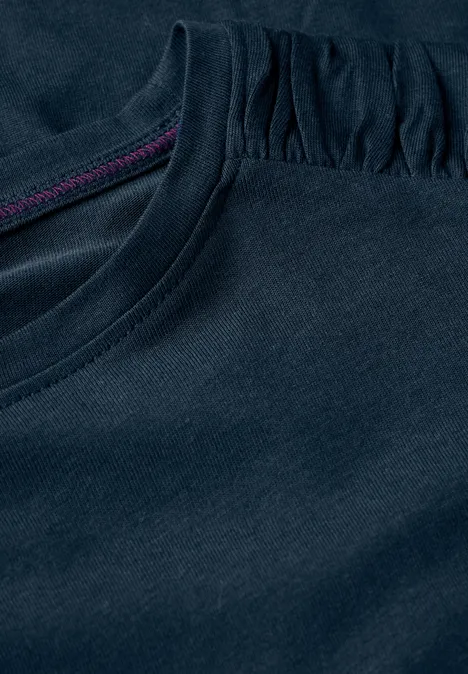 T-Shirt mit Raffung dark petrol blue