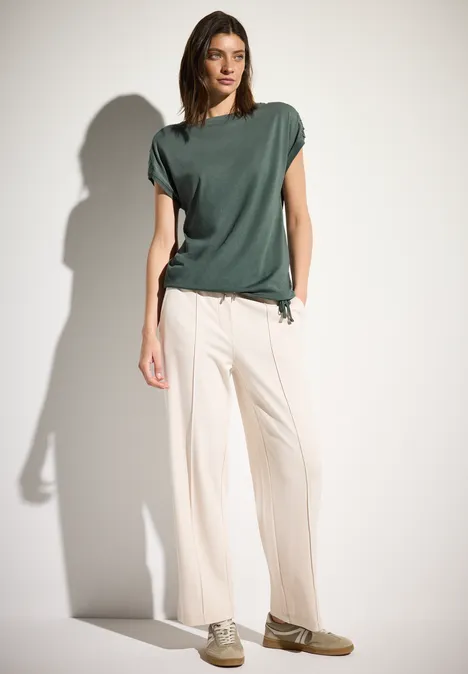 T-shirt met rimpels balmy khaki
