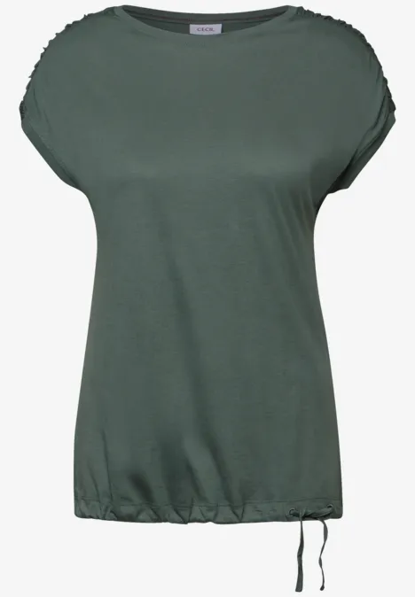 T-shirt met rimpels balmy khaki