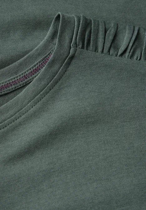 T-shirt met rimpels balmy khaki