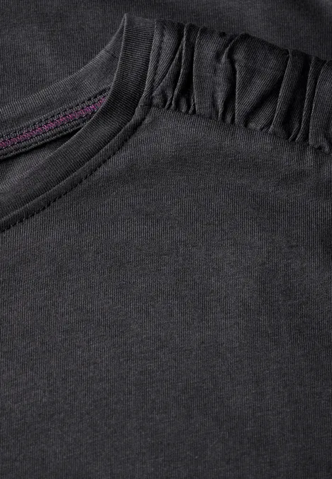 T-Shirt mit Raffung grey stone