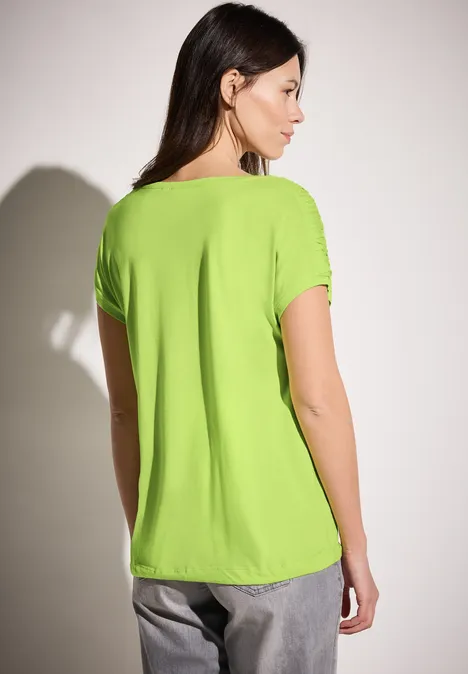 T-Shirt mit Raffung light lemon