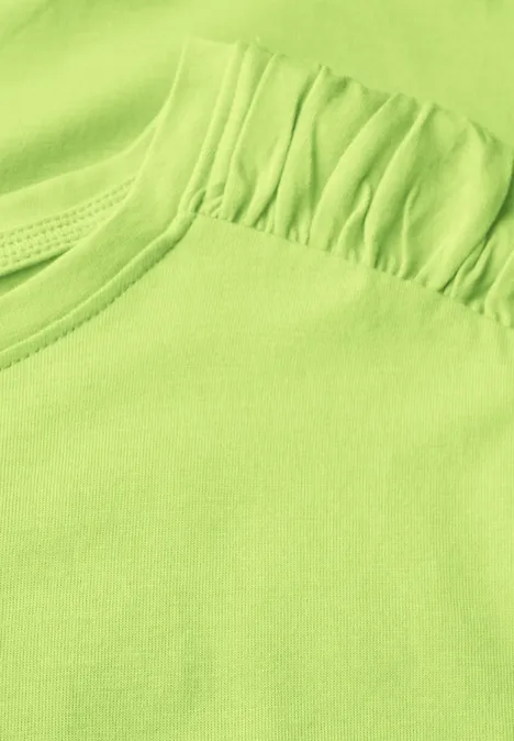 T-Shirt mit Raffung light lemon