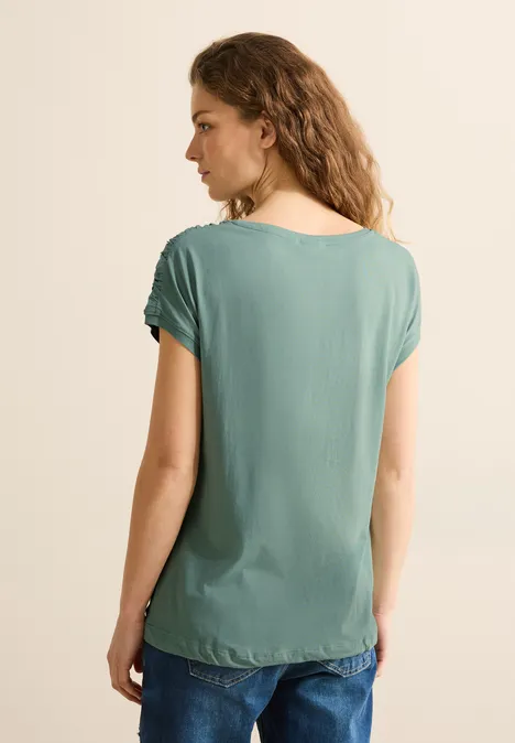 T-Shirt mit Raffung matcha green